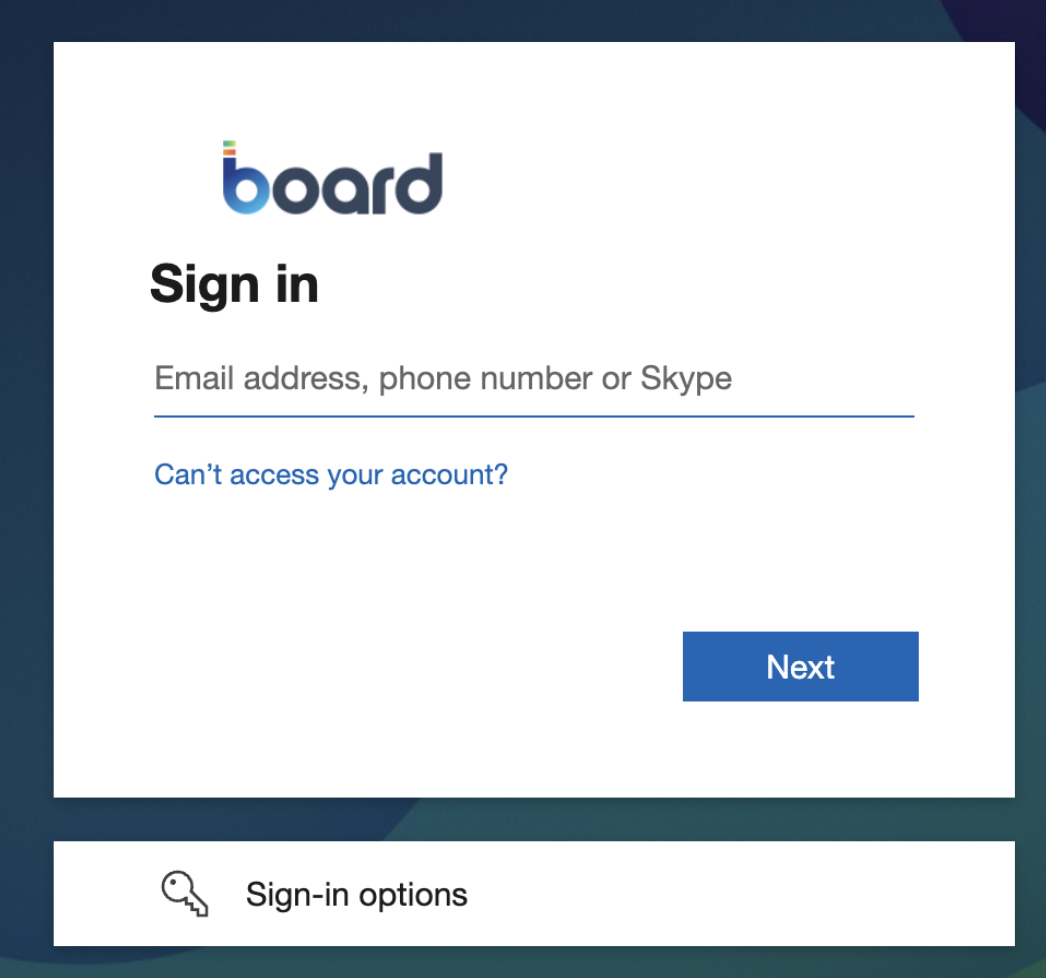 Sign in page of an SSO service provider.