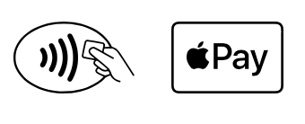 Contactless icon and Apple Pay icon for payments.
