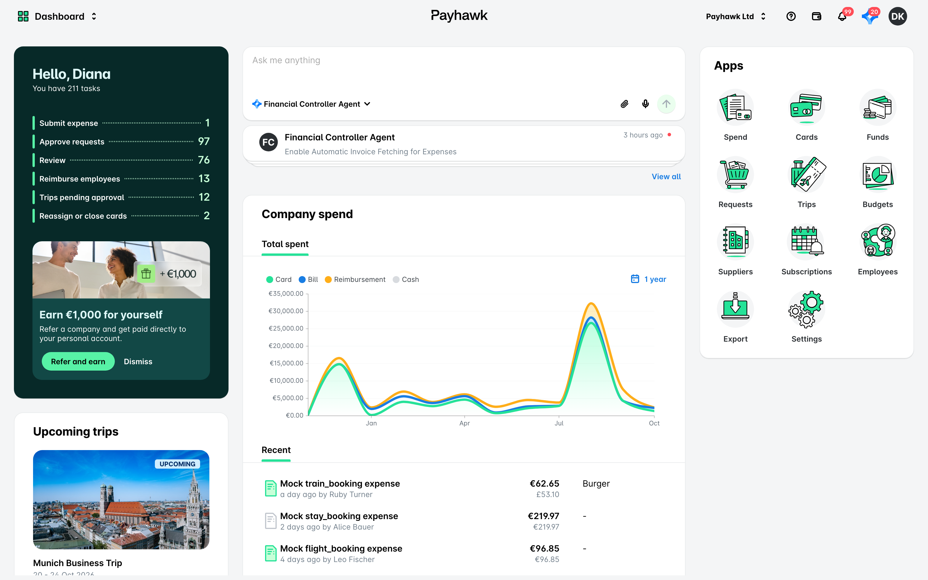 The Dashboard with the Reassign or close cards pending task in the task list.